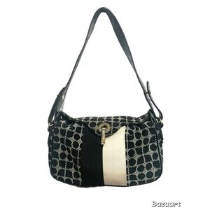 Kate Spade Shoulder handbag Black And White Fabric Patent Leather Strap